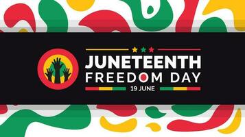 diecinueve de junio libertad día modelo para fondo, bandera, tarjeta, póster con tipografía diseño. africano americano independencia día fondo, día de libertad y emancipación. 19 junio. vector. vector