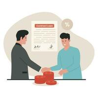 Loan agreement contract concept illustration vector