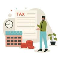 Tax calendar concept illustration vector