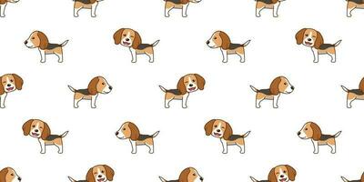 Vector cartoon beagle dog seamless pattern background