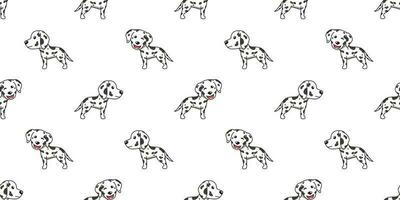 Vector cartoon dalmatian dog seamless pattern background