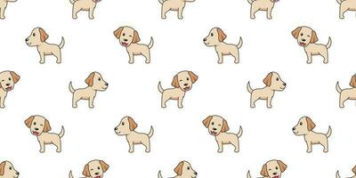 Vector cartoon labrador retriever dog seamless pattern background