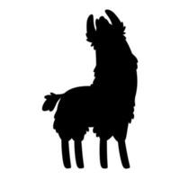 Black silhouette of a llama on a white background vector