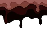 Chocolate drips of different colors in a seamless border vector