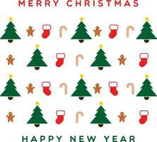 Background vector flat minimalist merry christmas and new year greetings template design