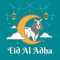 Eid al Adha with goat vector