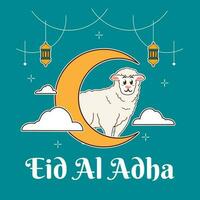 eid Alabama adha con oveja vector