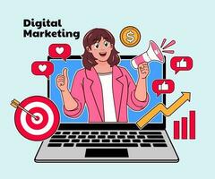 Digital marketing concept vector