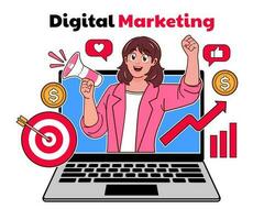 Digital marketing concept vector