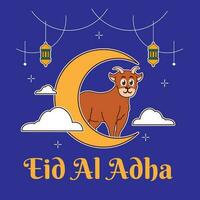 Eid al Adha with goat vector