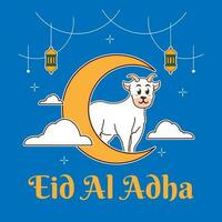 Eid al Adha with goat vector