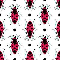 Soldier bugs. Seamless pattern with cartoon element. vector