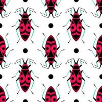 Soldier bugs. Seamless pattern with cartoon element. vector