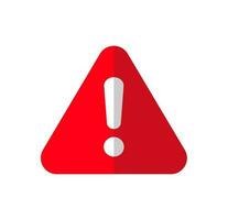 Red Exclamation Mark Warning Danger Sign Icon Isolated Vector Illustration