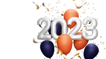 3D Render of text 2023 for the New Year Celebration. png