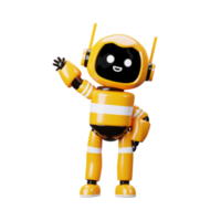 3d ícone amarelo robô feliz png