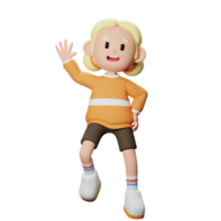 3D Happy Girl Character png