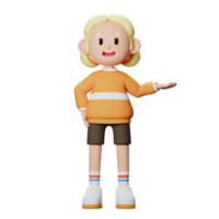 3d contento niña personaje png