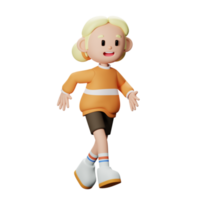 3d feliz menina personagem png