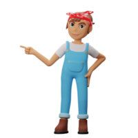 3D Strong Women Character png