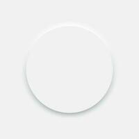 Neumorphism Round Blank Button UI Element Isolated Vector Illustration