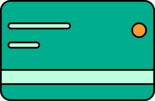Payment Card Icon In Green And Orange Color. vector