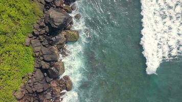 Aerial View drone 4k footage Of Coconut Tree Hill at Mirissa, Sri Lanka. video