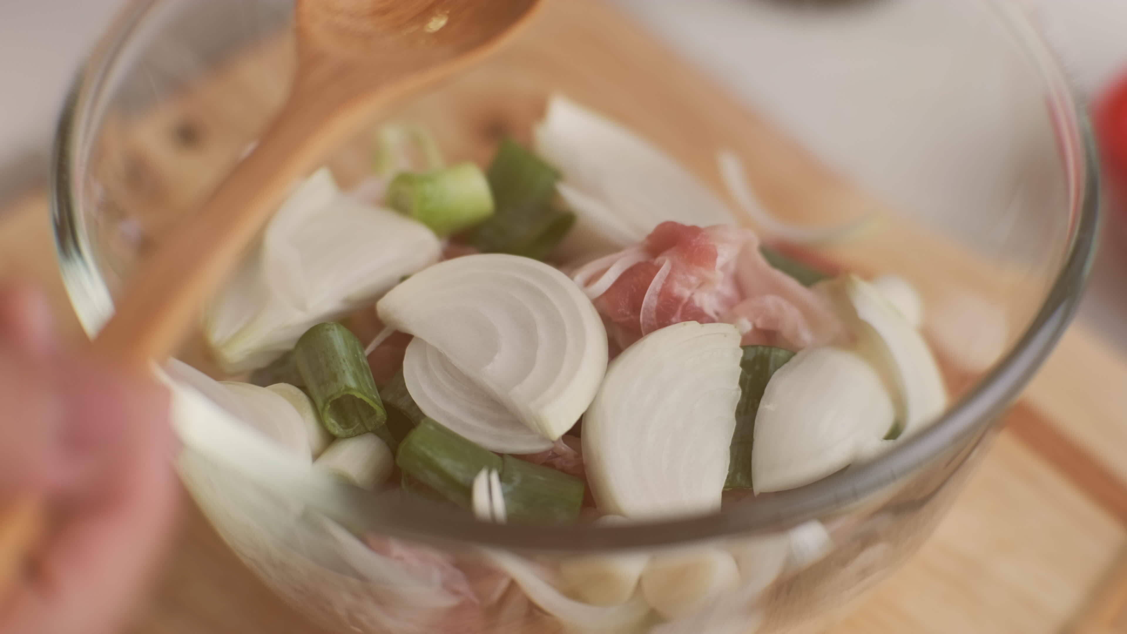 Stepbystep procedures to marinate pork for easy Korean cooking, add