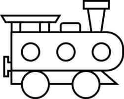 Train in black line art illustration. vector