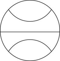 plano estilo pelota en negro línea Arte. vector
