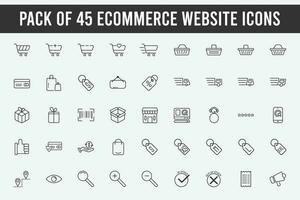 set of 45 ecommerce website icon set collection containing variants of multiple icons vector