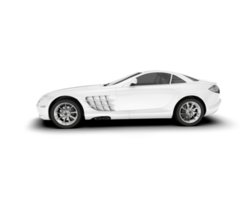 White sport car on transparent background. 3d rendering - illustration png