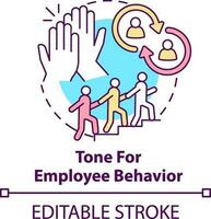 Tone for employee behavior concept icon. Benefit of business ethics abstract idea thin line illustration. Collaboration. Isolated outline drawing. Editable stroke vector
