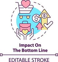 Impact on bottom line concept icon. Business ethics abstract idea thin line illustration. Investors and consumers. Isolated outline drawing. Editable stroke vector