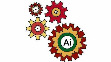 artificial inteligência é inteligência demonstrado de máquinas, artificial inteligência sistemas estão alimentado de máquina aprendizado, ai's cérebro, tecnologia engrenagens estão fiação video