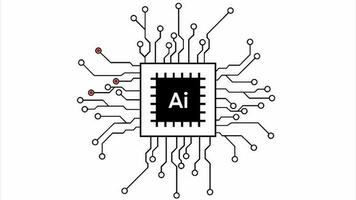 artificial inteligencia es inteligencia demostrado por máquinas, artificial inteligencia sistemas son motorizado por máquina aprendiendo, de ai cerebro, futuro tecnología ai circuito video