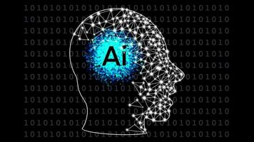 The AI brain and the biological brain, Artificial Intelligence brain illustration with board circuit concept, biotechnology, artificial intelligence systems are power video