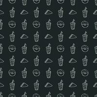 Seamless fast food pattern. fast food background vector