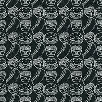 Seamless fast food pattern. fast food background vector