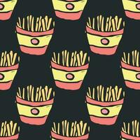 Seamless fast food pattern. fast food background vector