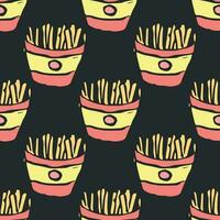 Seamless fast food pattern. fast food background vector