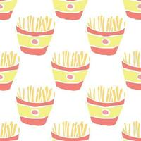 Seamless fast food pattern. fast food background vector