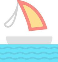 Surfing boat Vector Icon Design