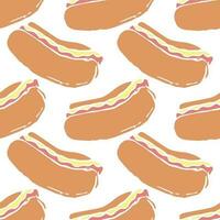 Seamless fast food pattern. fast food background vector