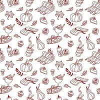 Autumn pattern, cozy autumn atmosphere, seammles pattern, vector