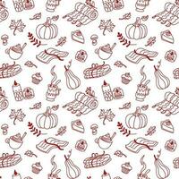 Autumn pattern, cozy autumn atmosphere, seammles pattern, vector