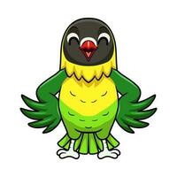 Cute yellow collared love bird cartoon vector