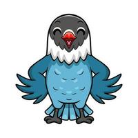 Cute slaty blue love bird cartoon vector