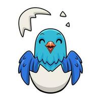 Cute forpus parrotlet bird cartoon inside from egg vector