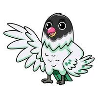 Cute agapornis malta lovebird cartoon waving hand vector